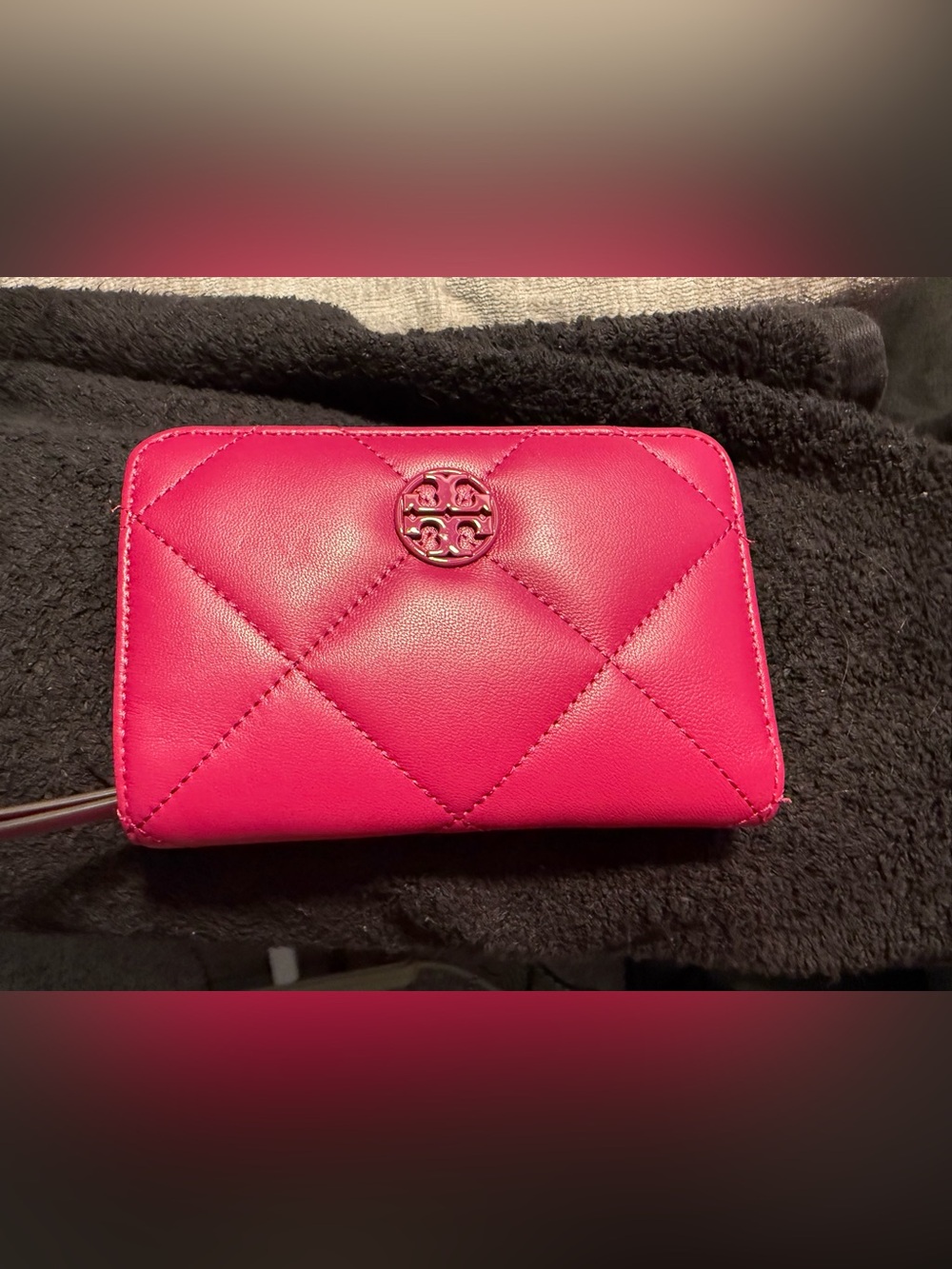 Tory Burch Quilted Leather Wallet - Fuchsia Pink